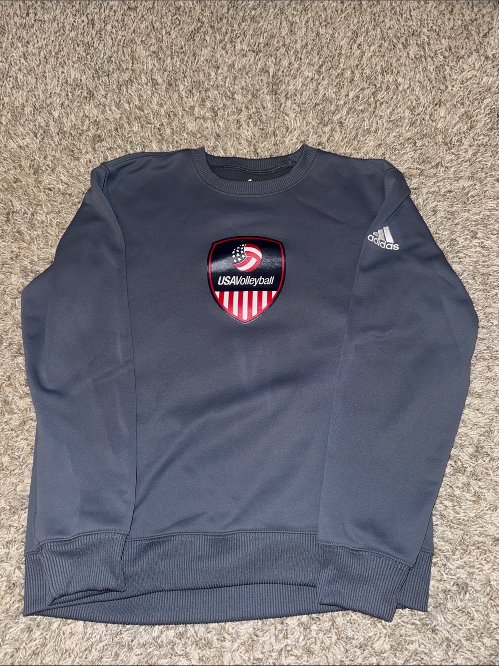 adidas USA Volleyball Crewneck - Navy with Red/White Crest
